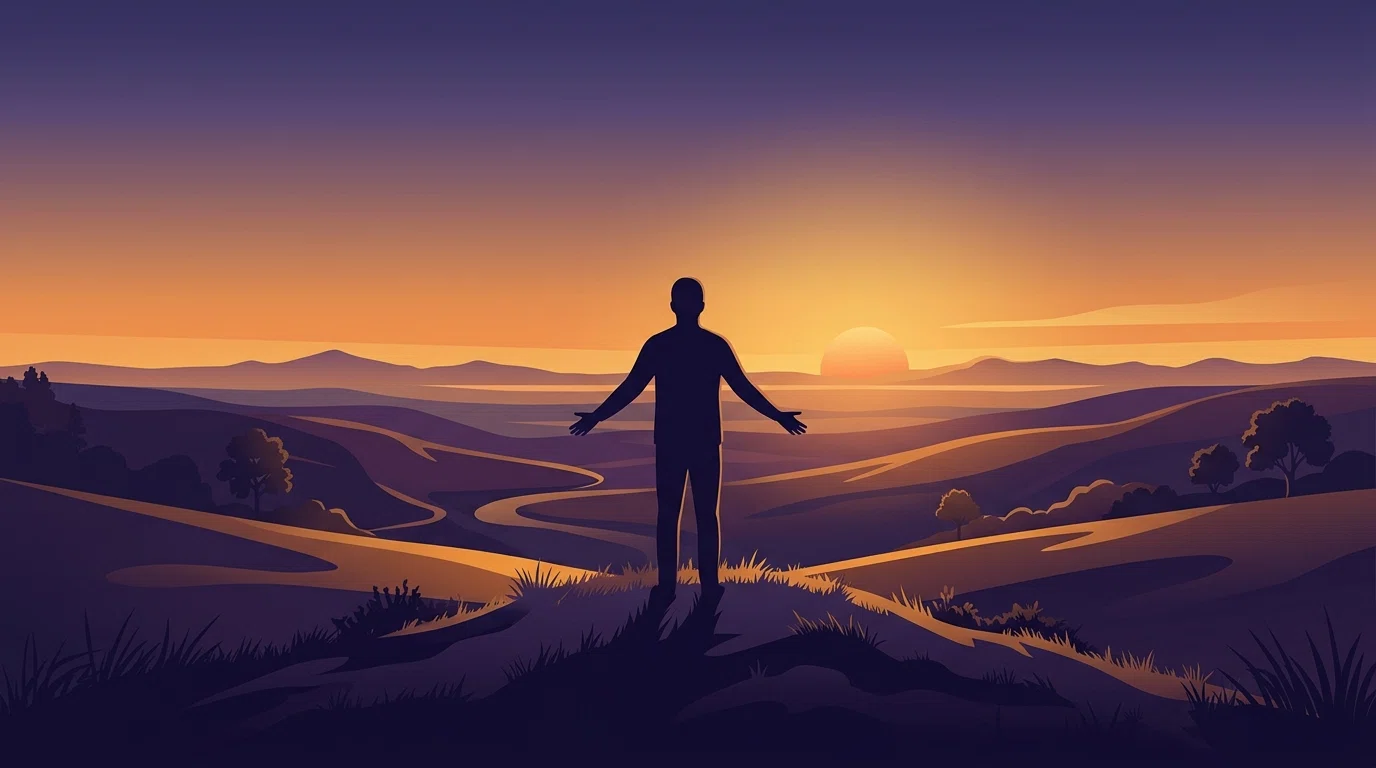 Silhouet persoon bij zonsondergang actieve leefstijl welzijn dagelijkse routine